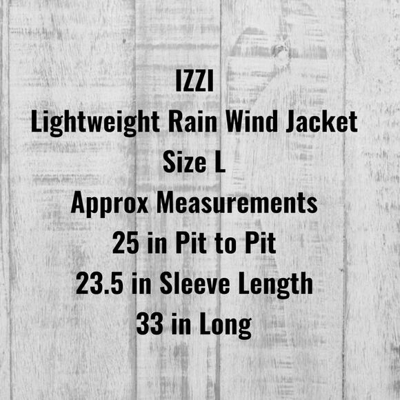 IZZI Activewear Wind Rain Jacket Women’s Size L Green Tan Drawstring Waist Zip - Picture 5 of 13